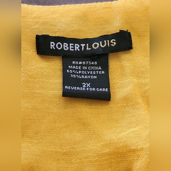 2X Bright Yellow Gauze Lace Collar Bell Tiered Long Sleeve Blouse - Picture 4 of 5